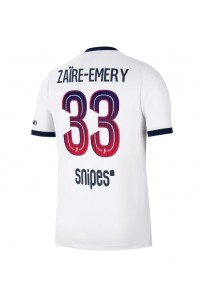 Paris Saint-Germain Warren Zaire-Emery #33 Jalkapallovaatteet Vieraspaita 2026-27 Lyhythihainen